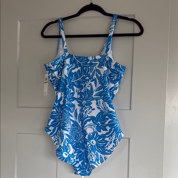 Blue Floral Women's Anne Cole size 14 Swimsuit - Picture 4 of 5